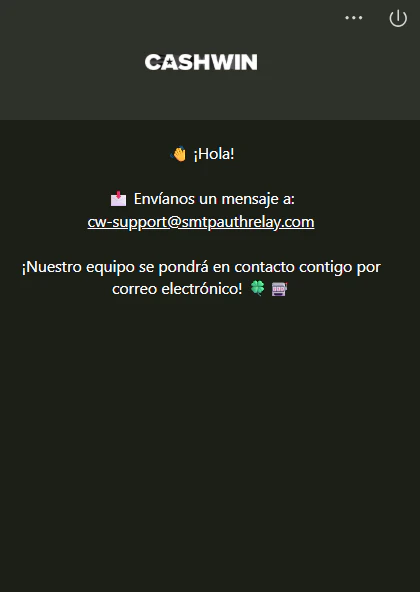 Centro de asistencia y opciones de contacto para jugadores de Cashwin Casino